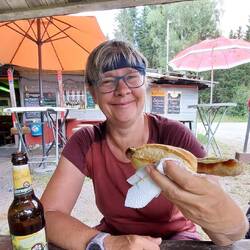 Unsere erste Thüringer Wurst, hier heißt sie Roster!