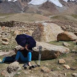 Wir bauen unser Cam am Fuß des Mingeling Sar 6050m auf