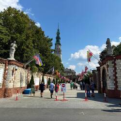 Walkway in celebrating Popes who visited over the years