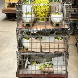 The design is transferred to the piece and the. Baked. The yellow disappears.