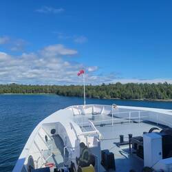 Heading out towards open water.