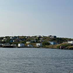 Houses in Champney's West perched on the side of the hill.