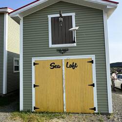 Our AirBnB is the top half of this converted shed.