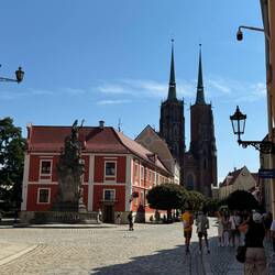 Wrocław Cathedral in the distance