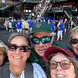 Mets game with friends and the friendly ticket scanner man!