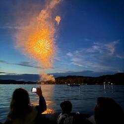 Fireworks with my nephew Justin, Erin, Wyatt and Poppy!