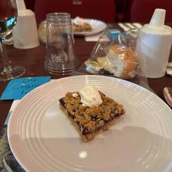 Blueberry square for dessert. Delicious!