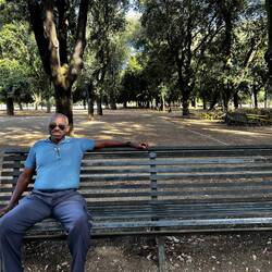 Enjoying a moment in the Villa Borghese Garden.