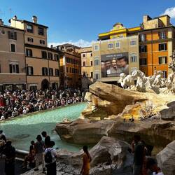 The "not too busy" experience at the Trevi Fountain, or Fontana di Trevi.