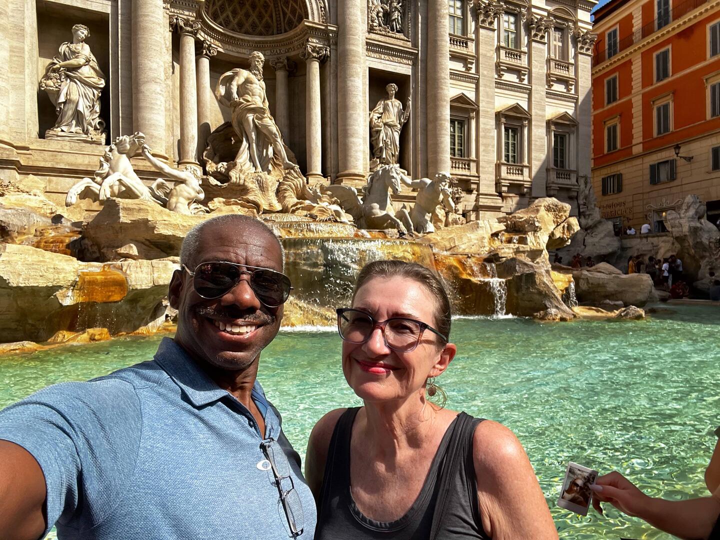 At the Fontana di Trevi.