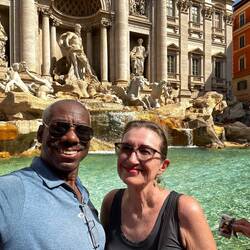At the Fontana di Trevi.