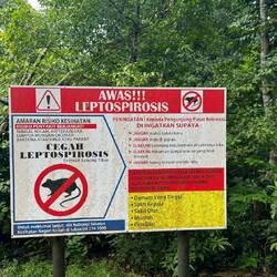 Warnschild auf malaysisch