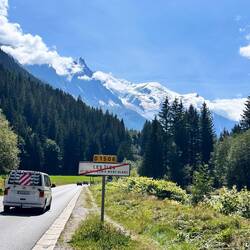Erster Blick auf den Mont Blanc