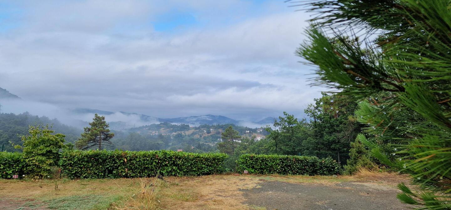 Aussicht vom Campingplatz heute Morgen. War richtig frisch.