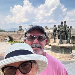 The statues are huge