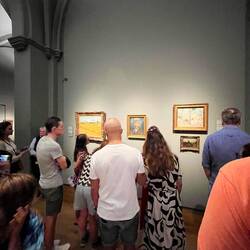 Van Gough self portrait. Reminded me of viewing the Mona Lisa.