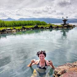 ...und nochmal heiß baden! Gut, dass die Luft-Temperaturen etwas gefallen sind.