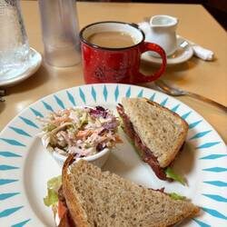 My ride to Cape Blanco was cool and rainy. Hot coffee!