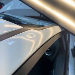 Eine Delle im Holm durch Hagel