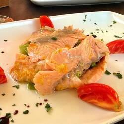 Lachs mit Zitrone gebeizt