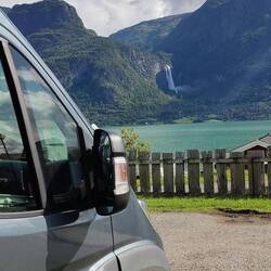 Unser Stellplatz heute am Lustrafjorden