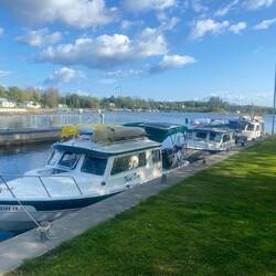 At the lock wall for the night.