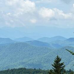 Blick auf die Blue Ridge Mountains