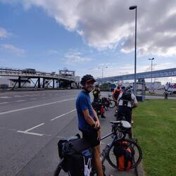 Waiting to board the ferry to Denmark