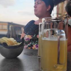Kleine Erfrischung vor der Abfahrt
