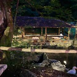 Vor diesem Restaurant stehen wir heute Nacht