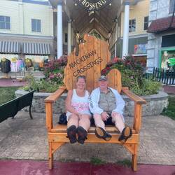 Good photo op at Mackinaw Crossing strip mall.