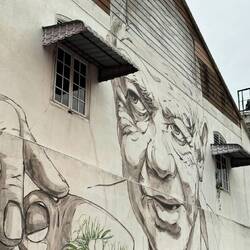 Ipoh Mural - No.1 An Old Uncle Drinking Coffee