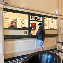 Lobby of the old time historic Hotel Arcata where I had a lovely evening and hot bath!