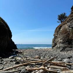 The end of Damnation Creek trail. Now back up 1200' feet!