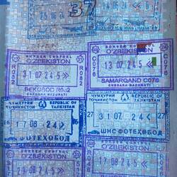 3 Seiten Stempel gab es auf der ganzen Reise