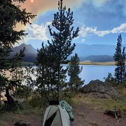 Campground @ Brooks Lake, mit der Rauchfahne vom Wildfire