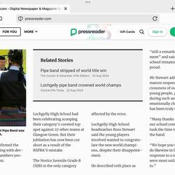 Lochgelly Pipe Band congratulate Scotch College B Band on winning World Championships.