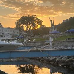 Sunset over Mackinac Island.