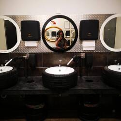 Even the bathrooms are on theme