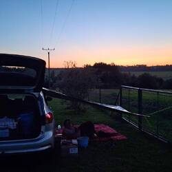 Západ slunce za naším nocovištěm