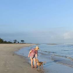 Last walk with Leah-dog, via Casuarina beach