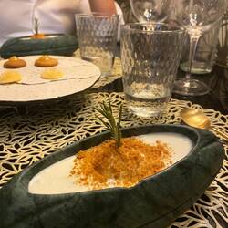 Sopa de chocolate blanco