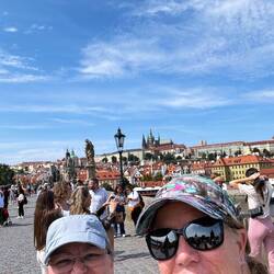 Charles Bridge with Prague Castle behind us