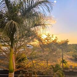 Das ist dann der Sonnenuntergang von unserem neuen Appartement aus