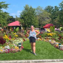 Rosanne at one of the Grand Hotel gardens.
