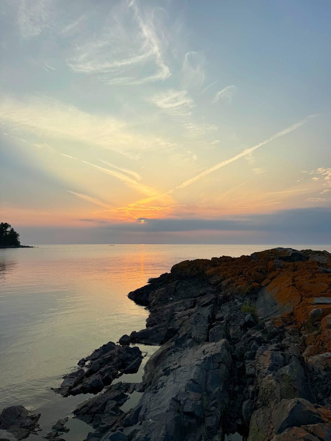 Sundown from our evening stroll to shore