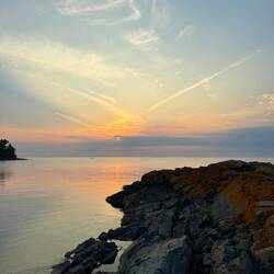 Sundown from our evening stroll to shore