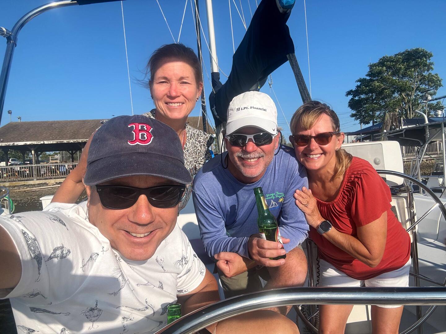 Cocktails on Tracy and Erwin's boat