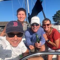 Cocktails on Tracy and Erwin's boat