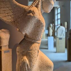 A statue of a Gorgon (Medusa?) in the archeology museum.